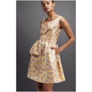 Zac Posen For Target Gold Floral Brocade Dress Size 3